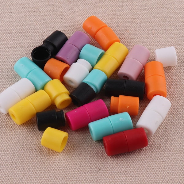 Colorful cord lock,plastic cord toggles,Premium plastic elastic cord lock,Toggle Cord Round Lock Stopper Single hole Cord Toggle Lock supply