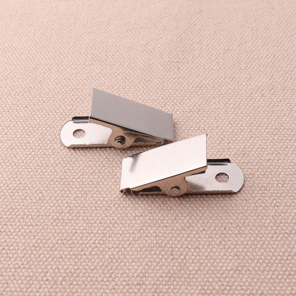 30pcs 30mm Silver Clips Metal Alligator Clips Finding Clasps one  Hole for DIY Lanyard Making & Other Crafts