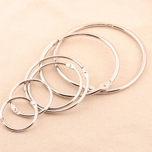 6pcs/lot different size Hinge sleepers hinged hoop  38/43/56/69/83/97mm Metal Openable Ring Book Binder O Ring hardware accessories