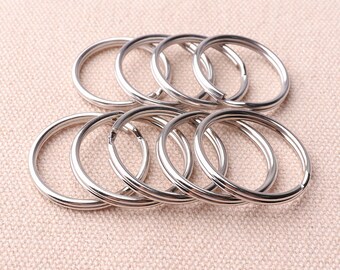 Key Ring 23mm 25mm argento colore chiave catena rotonda Split portachiavi anelli X 20pcs