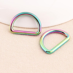Rainbow D-ring 1 inch D Ring, 6 Pieces, Handbag Hardware Purse Supplies, Wire Formed,alloy colorful d-ring