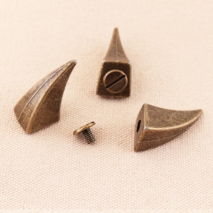 10sets Schrauben Bronze Bolzen, Nieten Stud Spikes, 27 mm * 16 mm, Bronze Horn Form Metall Schraube wieder für Leder Handwerk Geldbörse machen Nieten