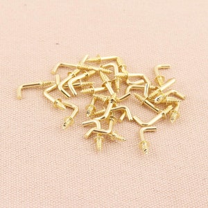 30pcs Screw Hook,metal Connector Screw,gold DIY Hardware Accessory Hardware 17*2.5mm