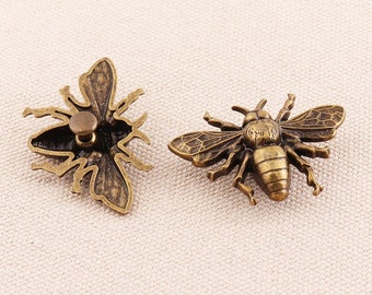 5pcs remaches de abeja bronce componente honeybee Studs para carft de cuero, DIY hacer remaches de ropa