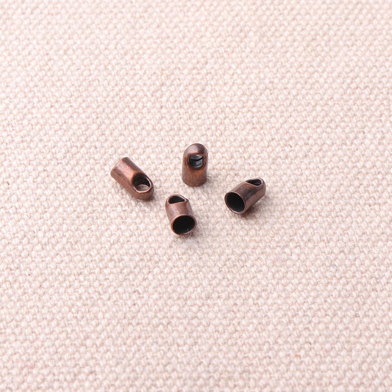 200pcs Cord End Caps Red Copper Tubes Cord Loops Perfect for Etsy