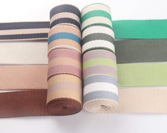 1.5inch Colored Webbing Cotton Striped Webbing 38mm Canvas Belt Webbing for Dog Collar/Bag handles/Guitar Strap/Leash Accessories