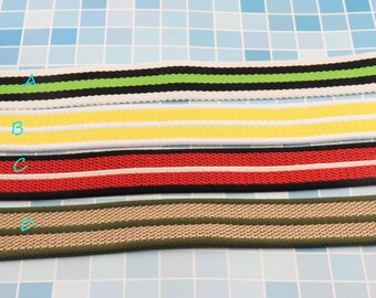 38 mm 幅のストライプ カラフルなコットン/ポリエステル ウェビング 1 1/2 インチ ストラップ リーシュ ストラップ ウェビング バッグ ベルト 衣類アクセサリー