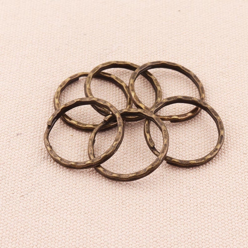 Beautiful Design Bronze Key Rings 25mm Keychain Rings Split Etsy