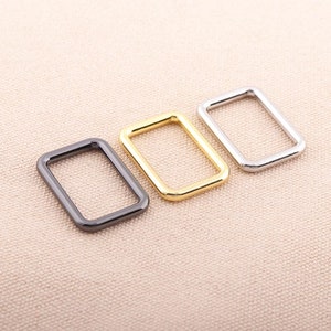 Anillo rectangular de la correa 25 * 16 mm (tamaño interno) metal rectangular hebilla anillo de alta calidad anillos rectangulares de alta calidad para la correa de la bolsa anillo de bolso 10pcs