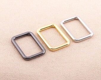 Anillo rectangular de la correa 25 * 16 mm (tamaño interno) metal rectangular hebilla anillo de alta calidad anillos rectangulares de alta calidad para la correa de la bolsa anillo de bolso 10pcs