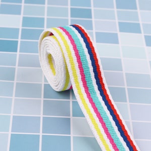 1 inch 25mm Colorful Striped Elastic, colored Elastic webbing,Waistband Elastic,Sewing Elastic key fobs strap webbing