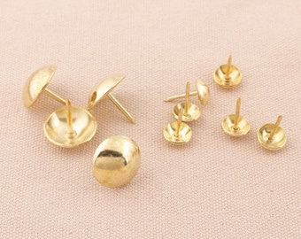 30pcs Upholstery Nails Gold Color 20*18mm,17*11mm Shank Decorative Tacks Upholstery Nail Heads Leather Tacks