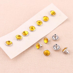 Crystal Rivets ,Rhinestone Rivets Hollow Rivets ,8*7mm Studs for Leather Craft ,Tiny Rapid Rivets Studs Bag,Leather Craft Making 20pcs