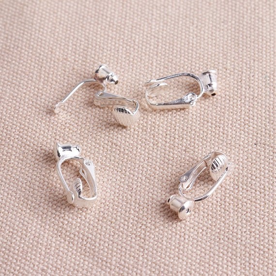 12pcs (6pairs) Clip on Earring Converter Withe Silver Plated
