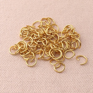 200pc Gold Plated Small Open Jump Ring 8mm Alloy Jumpring Jewelry Making Findings Craft Supplies