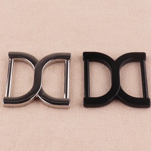 Black Silver Flat Metal Slide Buckle,Webbing Adjuster Buckle,Adjustable Buckle Triglide Strap Keeper Leather craft Belt Adjuster Sliders 2PC