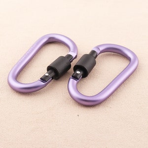 2pc Carabiner Camp Snap hook,78mm Purple Carabiner Clip ,Carabiner keychain carabiner hook clasp