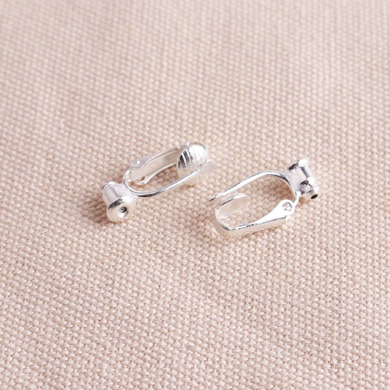 12pcs (6pairs) Clip on earring converter Withe Silver Plated Earring Clip  non pierced ears change pierced over to clip