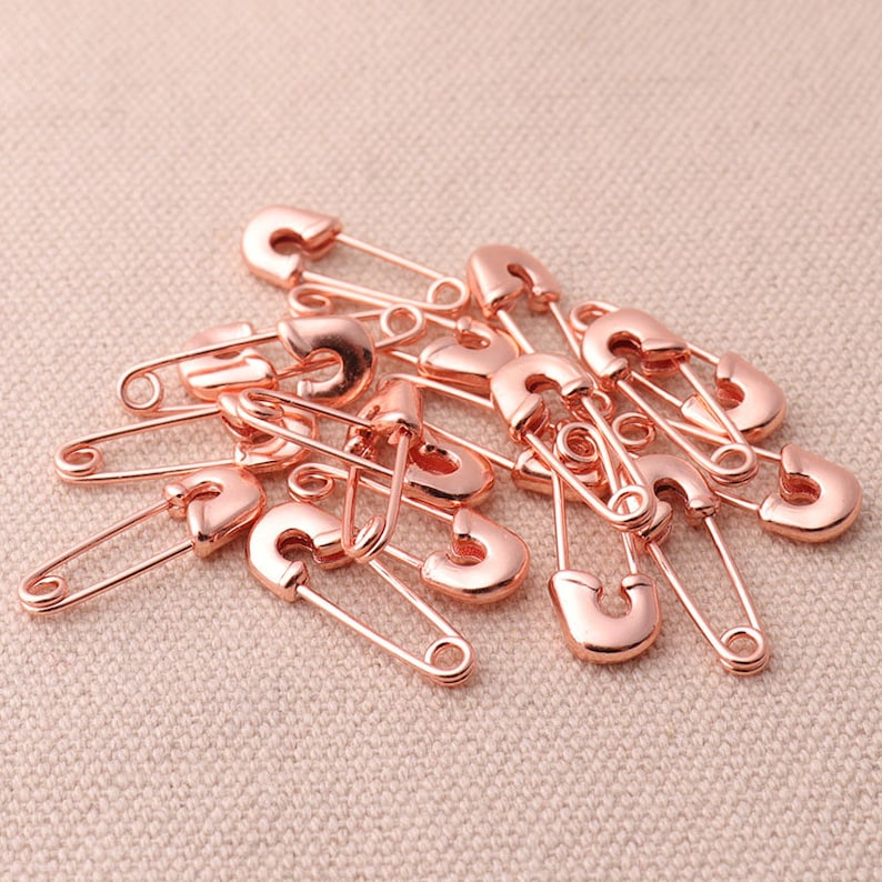 24pcs Small Safety Pins Rose Gold 20mm Metal Safety Pins Etsy