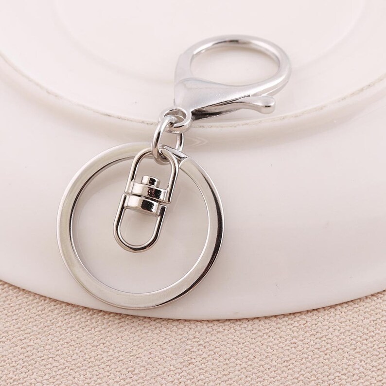 Silver Keychain Rings 65mm Lobster Clasp Keychains With Silver Etsy