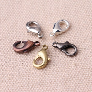 50pcs Small Lobster Clasp 11*5mm Tiny Lobster Claw Clasp (5 colors available)