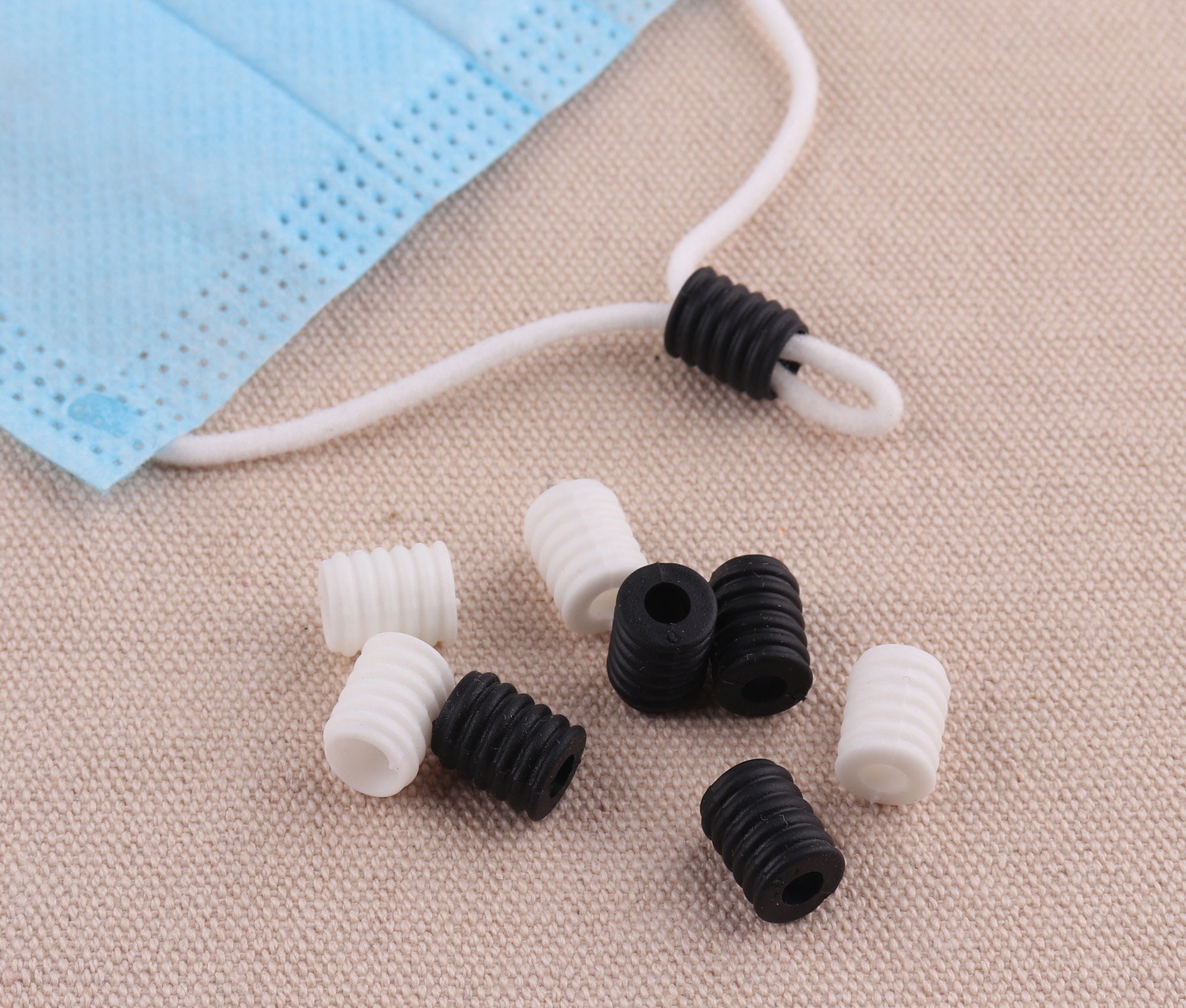 100pcs Cord Locks Spring Toggle Stopper Clasp End 50 Ft 1/8 Inch