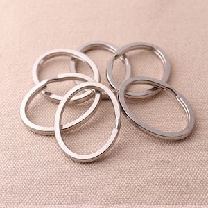 15pcs Key Rings Silver O Shape Rings 36mm*30mm (OM*IM) Key Chain Round Split Rings Hardware Making