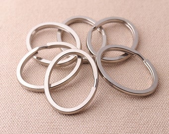 15pcs Key Rings Silver O Shape Rings 36mm*30mm (OM*IM) Key Chain Round Split Rings Hardware Making