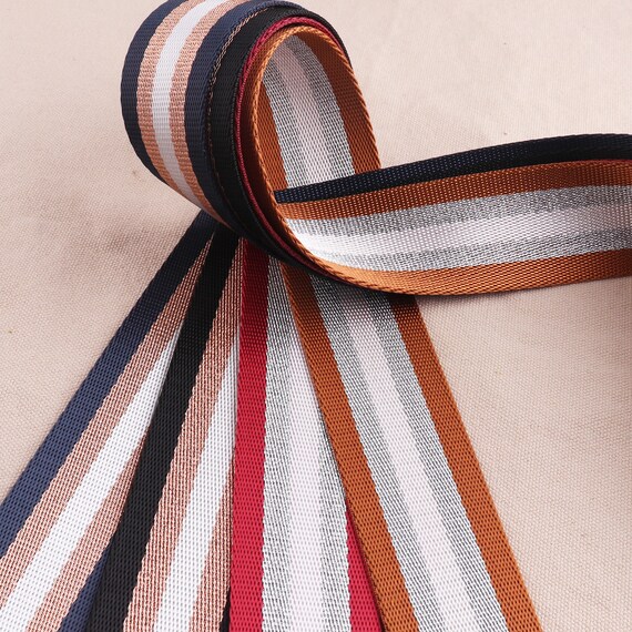 Cotton Webbing 1.5 Inch Wide Webbing Bag Handles, Bag Strap for Tote Bag  Upholstery Webbing Striped Bag Strapping Webbing 