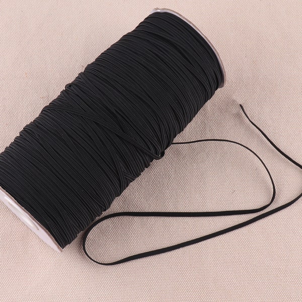 3mm Black Elastic bands,Flat elastic cord,Sewing Trim cord,Elastic garment accessory,high elastic flat rubber band,waist band,Elastic rope