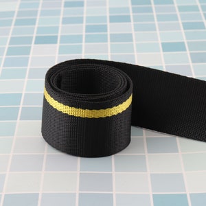 38mm width black color Soft Webbing woven polyester /cotton leash strong  Webbing for bag purse Straps Key Fobs, Backpacks