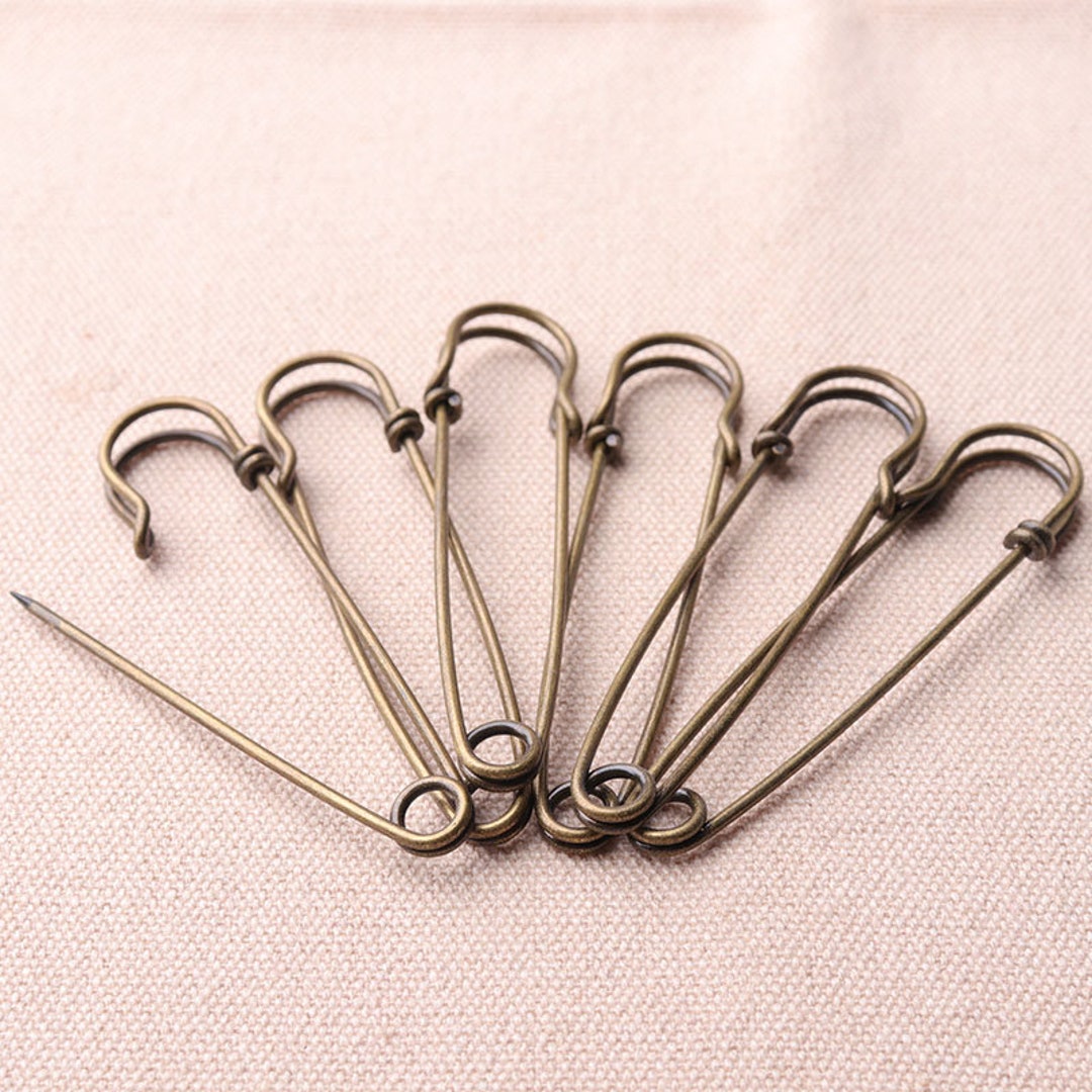 Jumbo Safety Pins 70mm Large Pin Brooch Kilt Pins Bronze Safety Pins