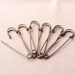 Jumbo-Sicherheitspins 70mm große Pin Brosche Kilt Pins Bronze Sicherheits-Pins 6pcs