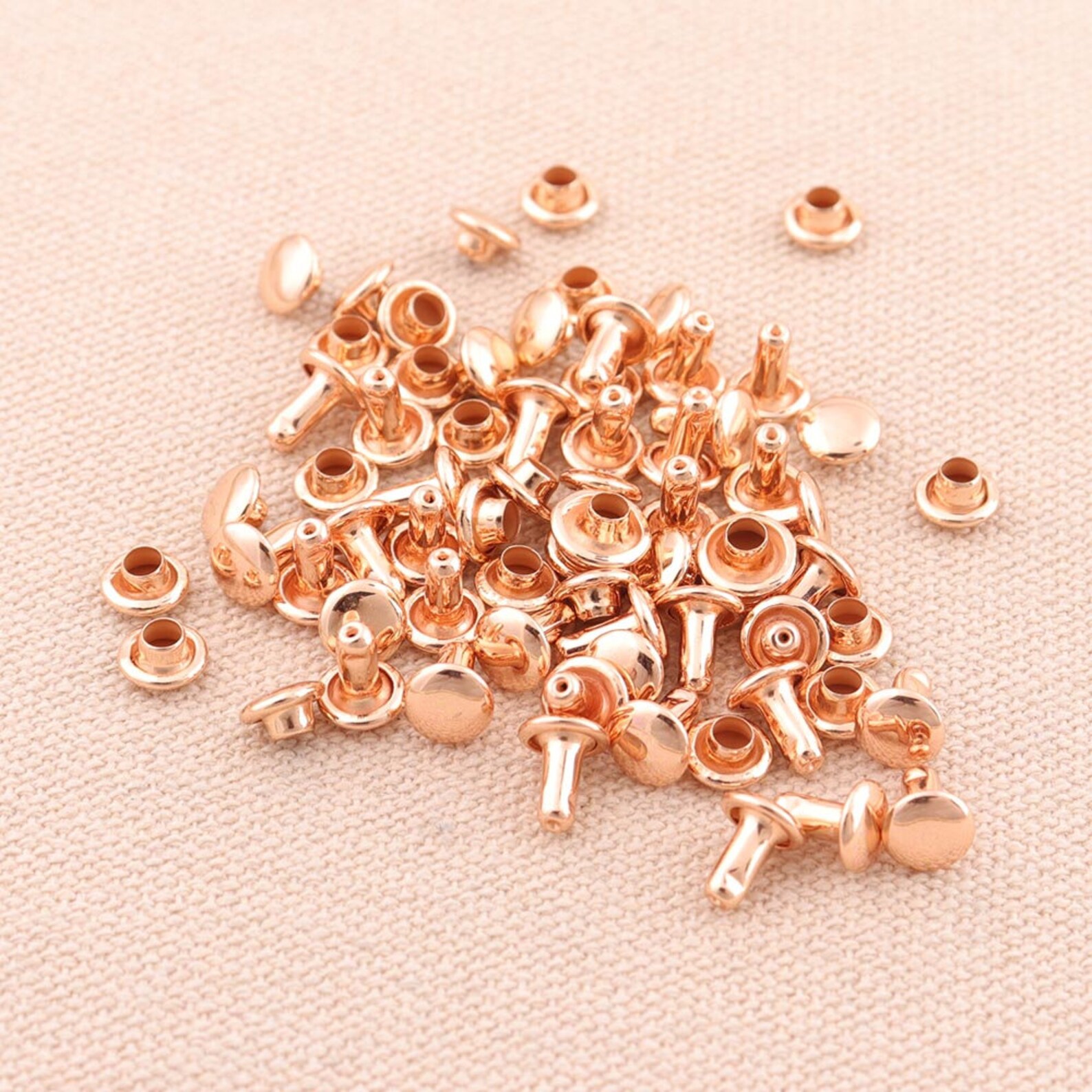 Qiilu Double Cap Square Rivets 200-Piece Kit – 9mm Metal Rivets Mixed Colors For DIY Bags, Shoes, Hats & Leather Crafts