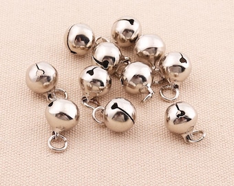 30 sztuk dzwonków Jingle Bells Małe dzwonki Jingle Bells 20*13 mm Srebrne dzwonki Metalowe dzwonki Jingle Bells