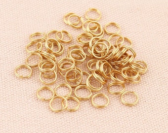 200pcs Gold Small Key Rings Split Key Rings For 7*6mm (OM*IM) Metal Key Chain Rings