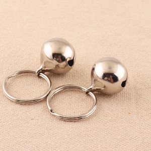 10pcs 46mm long metal jingle bell with key ring Christmas Bell decoration diy handmade accessories