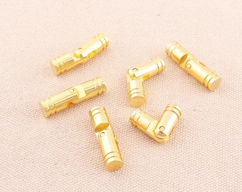 12pcs Cerniera cilindrica in ottone 27mm lunga oro diametro 7mm scatola di legno cerniera cerniere Dollhouse - cerniere in miniatura