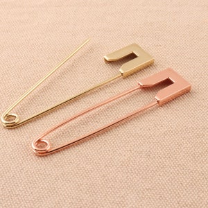 safety pin rose gold and gold color brooch pins shawl pins kilt pins earring findings 70mm