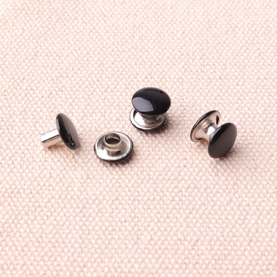 50pcs Metal Round Rivet Rapid Studs Tiny Black Color Rivets 7mm Small Rivets For Garments Decoration