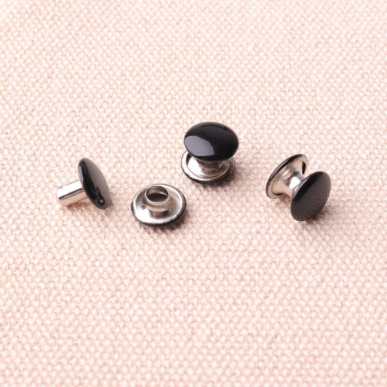 50pcs Metal Round Rivet Rapid Studs Tiny Black Color Rivets Etsy