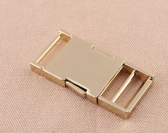 2 stuks/lot 1 "25mm Quick side release gespen goud kleur riem riem gespen voor singels hond kraag tas kledingstuk DIY hardware accessoires