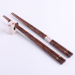 2pairs Wooden Chopstick ,Environmental health chopsticks,Unique Design Handmade Wood Chopsticks,Dark brown wooden chopstick