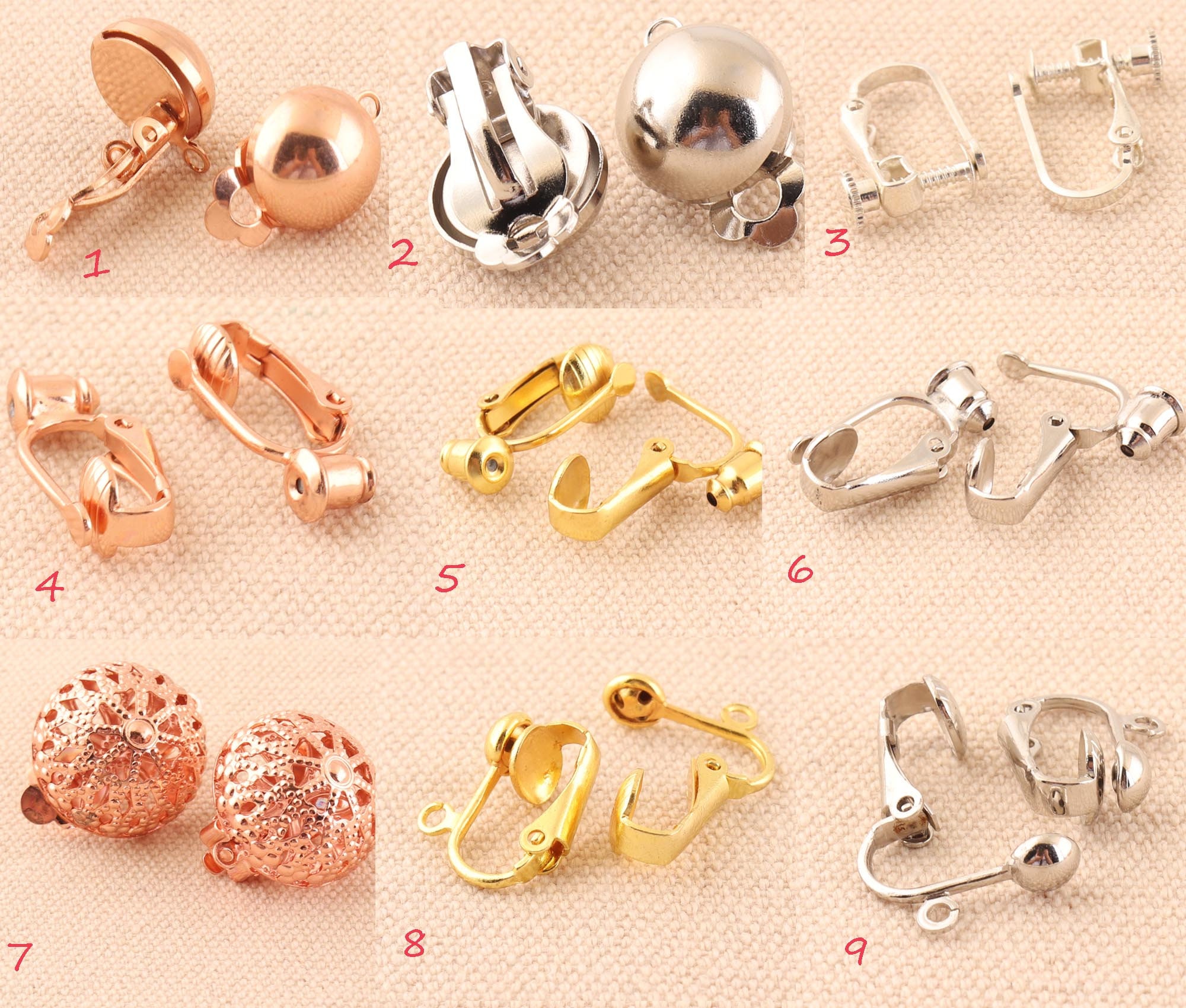 Earring Converters Convert Pierce Dangle Earrings to Clip On 2pr Silver &  Gold