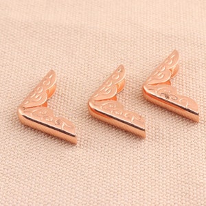 50pcs rose gold Corner Protectors 21mm  Iron metal Corners For Book Scrapbooking garment accessories