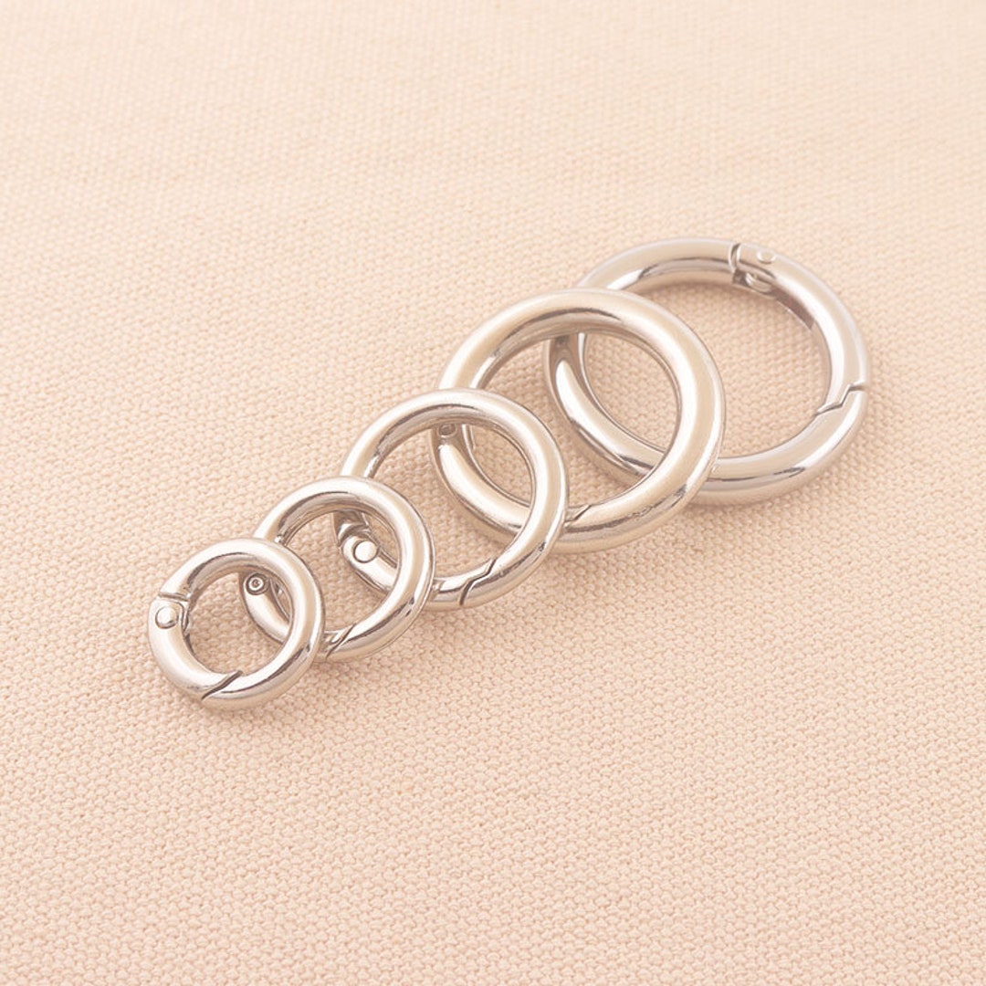 10pcs Spring Gate Ring Silver O-rings Metal O Rings Spring Ring Clasp ...