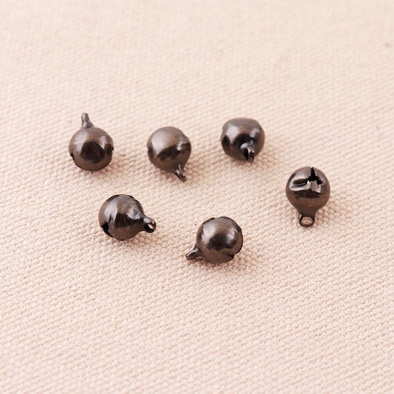 50pcs Black 8mm Jingle Bells Small Jingle Bells Tiny Mini Bells
