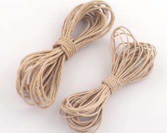 Jute touwkoord 1,2 mm/2,0 mm dik natuurlijk jute touw touw voor cadeauverpakking, hangende decoratie, bundeling van inpakpapier, tuinbenodigdheden
