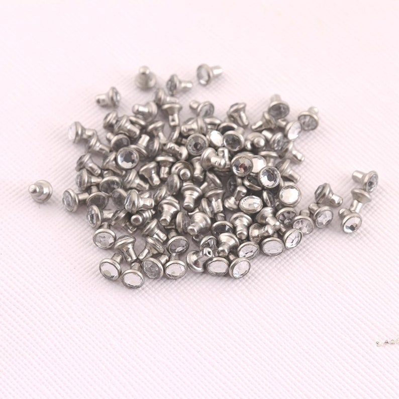 100pcs Rhinestone Rivets Nailhead Rivets 5mm Tiny Diamond Etsy