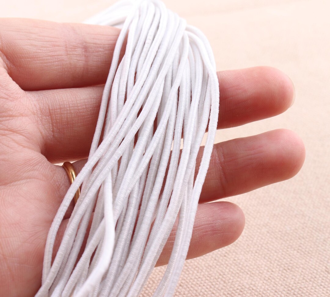 Free Shipping 10 Yards Elastic Rope 1.5mm White Color Elastic Cord ...
